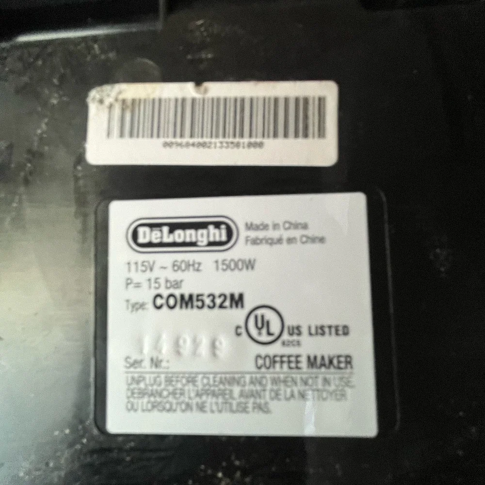 DeLonghi COM532M All-In-One Espresso & Coffee Maker - TESTED & WORKING - No Pot